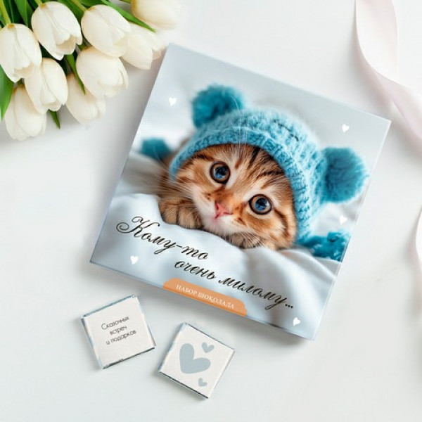 Набор 9 шоколадок "Кому-то очень милому" (котенок)
