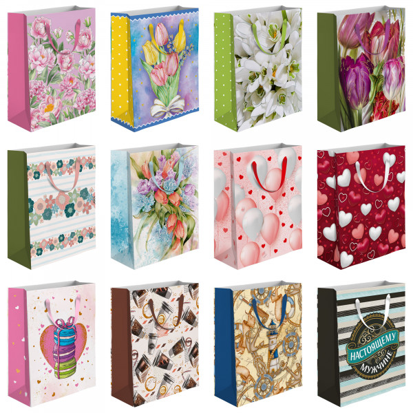 Пакет  подарочный  бумажный 20*24*11,5 см