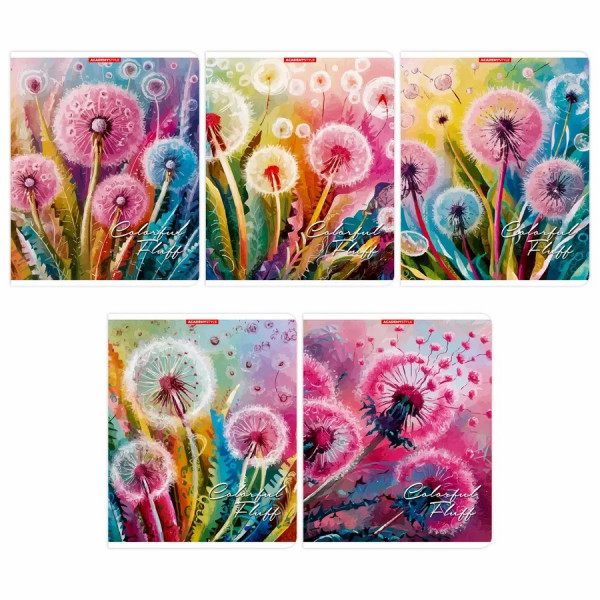 Тетрадь 96л кл. Одуванчики, скрепка