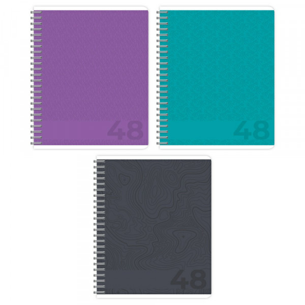 Тетрадь 48л Wcn кл Однотон микс твин УФ лак