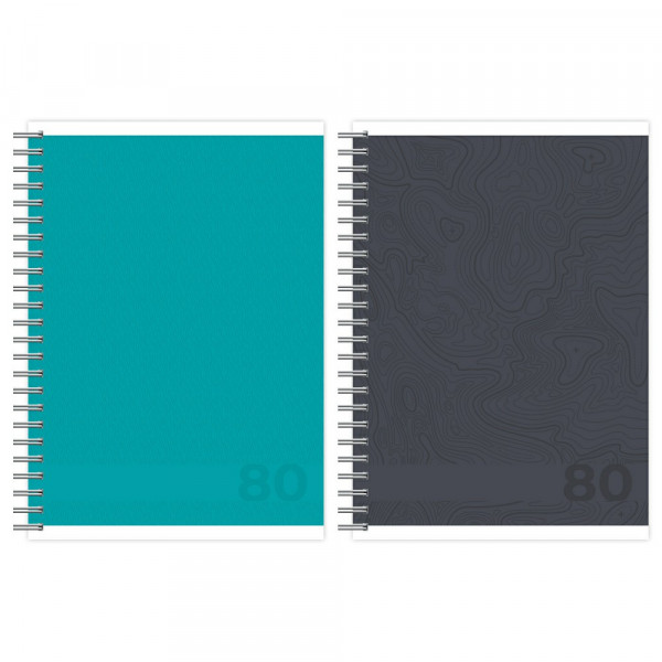 Тетрадь 80л. кл. А4 Бирюзовый, серый