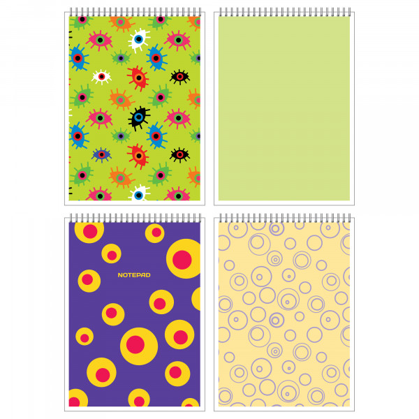 Блокнот 60л.кл. А5  Глазки, скрепка