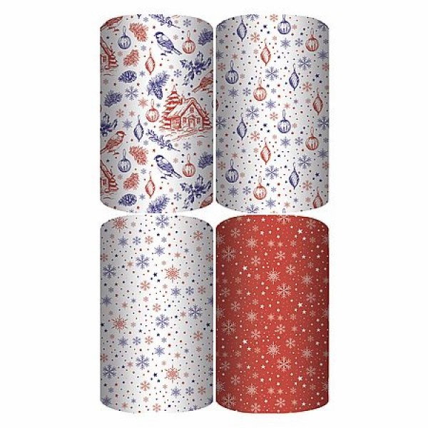 Упаковочная бумага НГ "Живописная зима" в ассорт., рулон в термоусад. пленке 70*100см