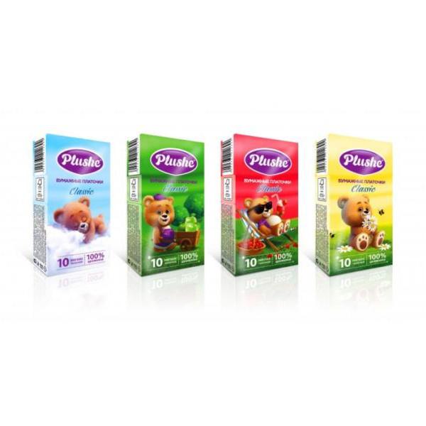 Платочки бум. Plushe Standart 10шт