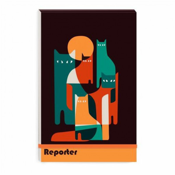 Записная книжка на резинке А5+ 100л КОТЫ, мелов.картон