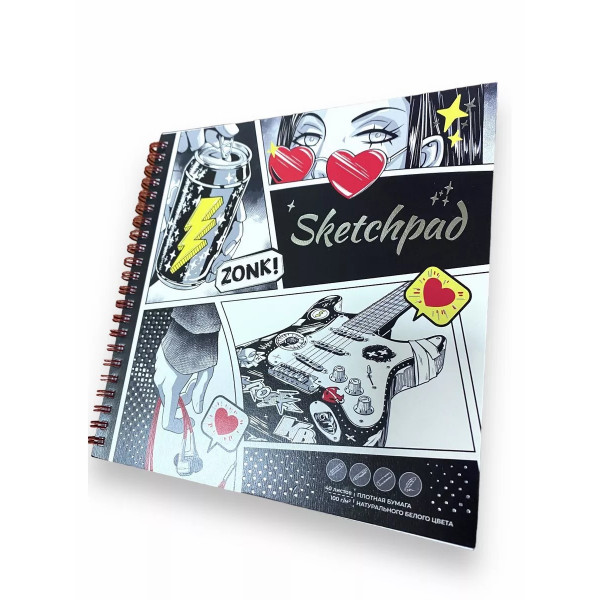 Альбом для рисования маркерами 40л. Солнечный городок блок-белая, 195*195