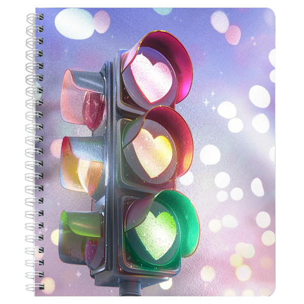 Тетрадь Copybook, 80 л. кл. Светофор любви, гребень