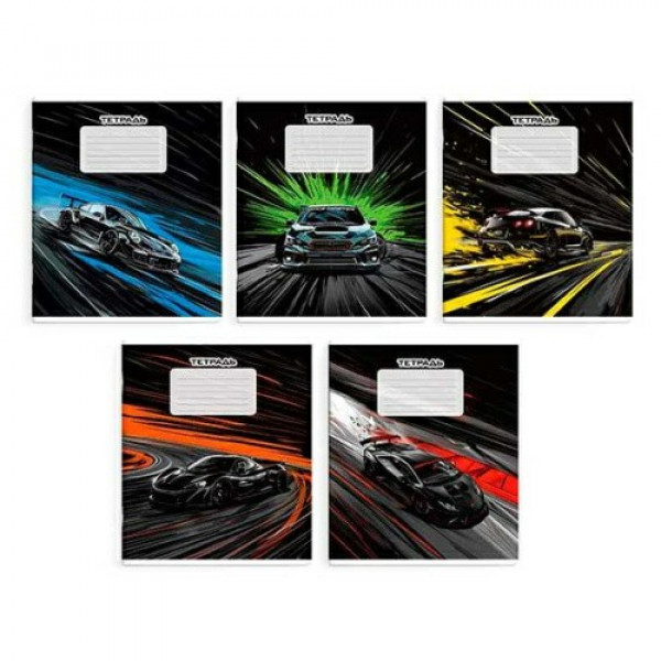 Тетрадь 12 л. кл. Неоновые тачки