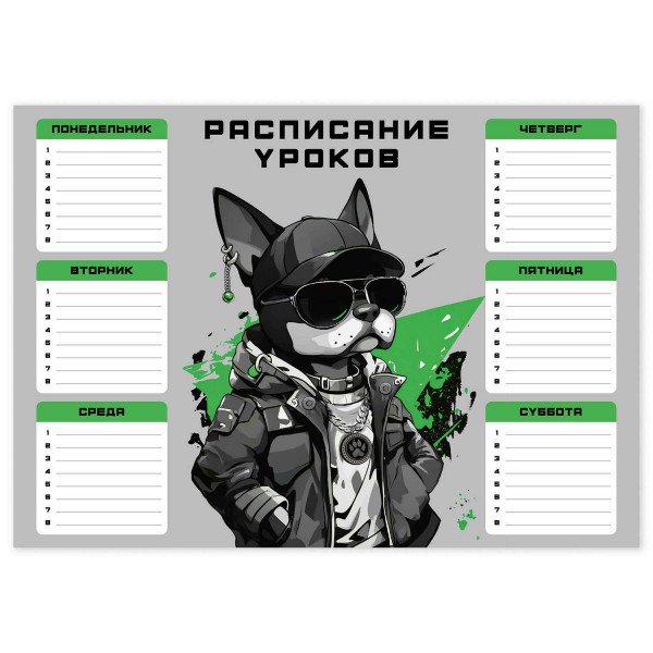 Расписание уроков А4 Крутой пес