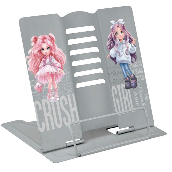 Подставка для книг и учебников Фешн девочки, мет. черная