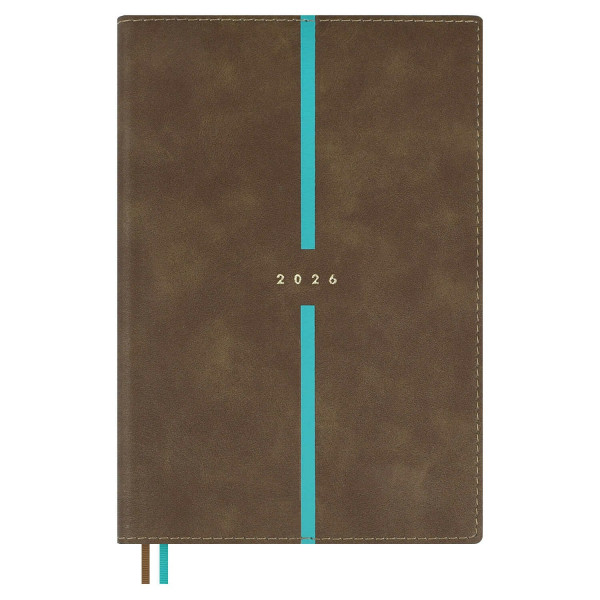 Ежедневник датир. А5  2026 Escalada Лазаретто коричневый (146*211мм) 176л