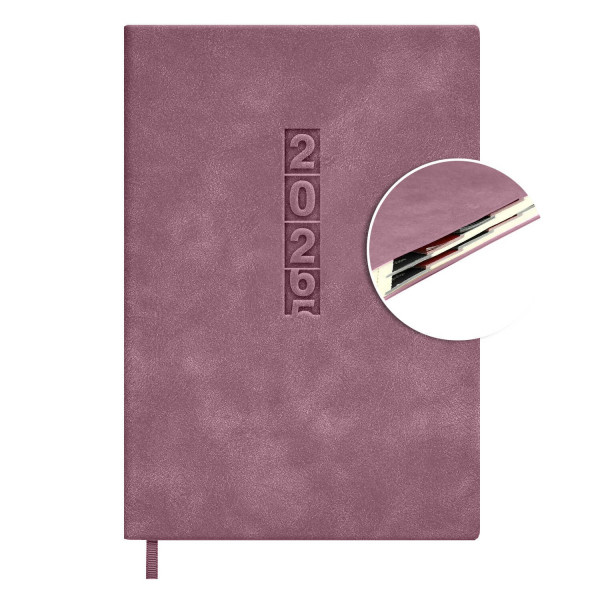 Ежедневник датир. А5  2026 Escalada "Думай как миллиардер" сиреневый (146*211мм) 176л