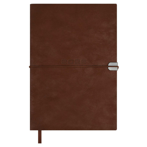 Ежедневник датир. А5  2026 Escalada "Думай как миллиардер" коричневый (146*211мм) 176л