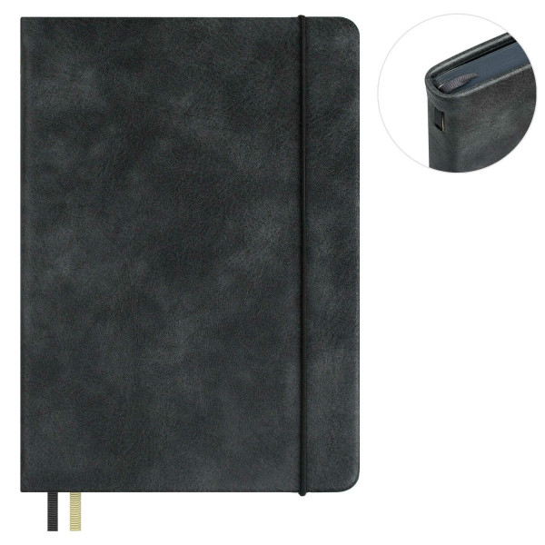 Ежедневник недатир. А5 160л. Escalada "Шеврет" к/з, тв.перепл, серый