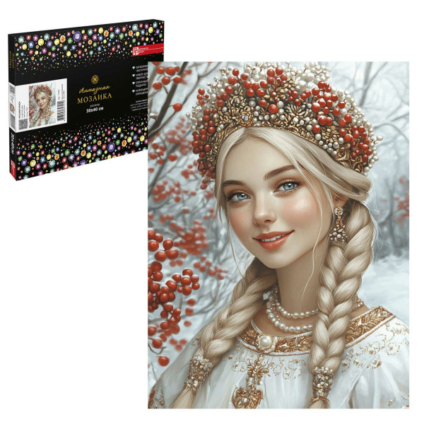 Алмазная мозаика Русская краса 30*40, частичная выкладка