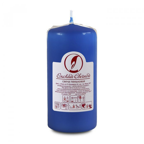 Свеча пеньковая 60*125 синяя
