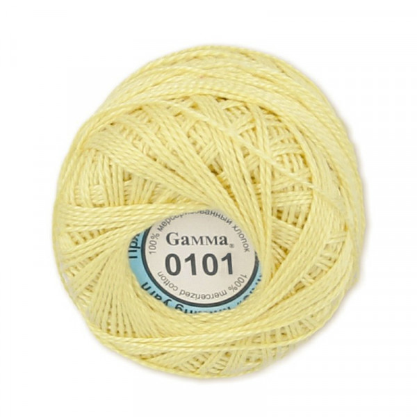 Пряжа Ирис 100% хлопок 10г №0101 бл. желтый