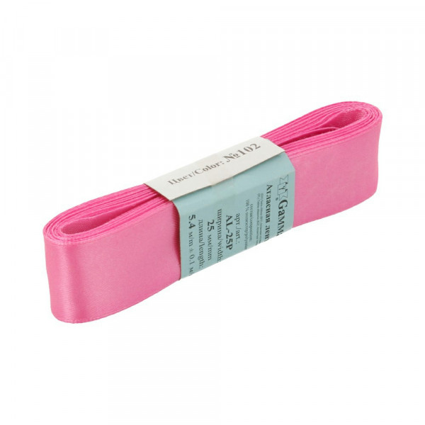 Лента атласная №102 5,4м 25мм, св. лиловый