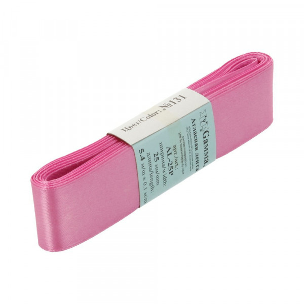 Лента атласная №131 5,4м 25мм, бл. лиловый