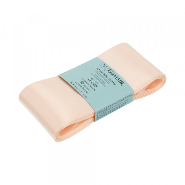 Лента атласная №002  5,4м*50мм, св. розовый