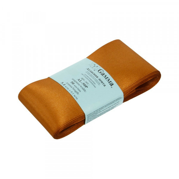 Лента атласная №051 5,4м*50мм, св. коричневый