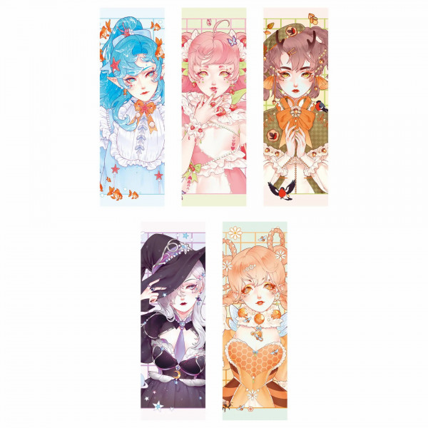 Закладки пластик. 60*205мм Cute girls 5шт.