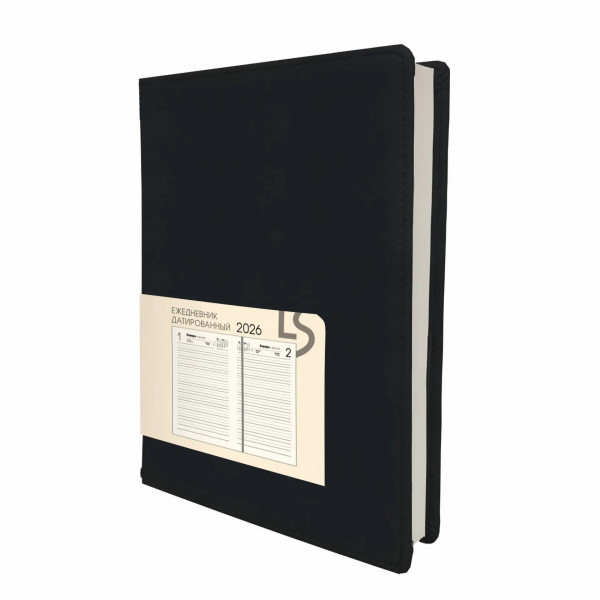 Ежедневник А5 датир.176л.2026 Maple. Black искусств. кожа с поролоном Ежедневник А5 датир.176л.2026 Maple. Black искусств. кожа с поролоном