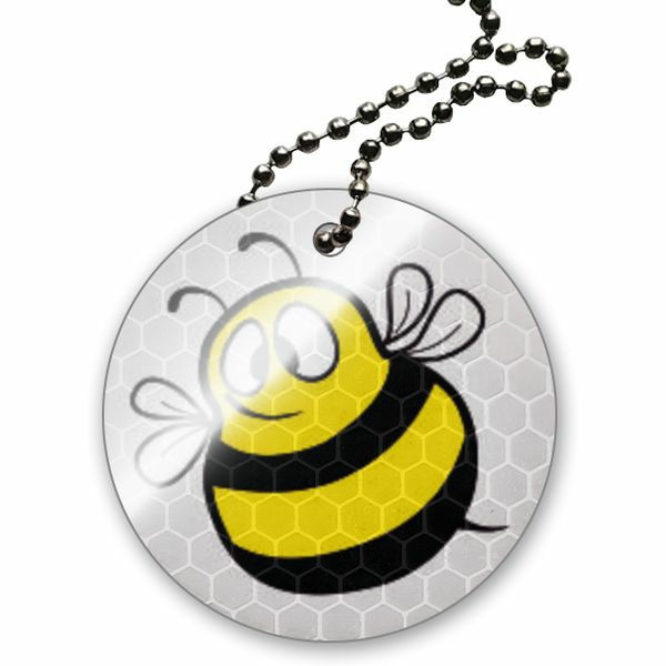 Подвеска светоотражающая на пластике Пчелка