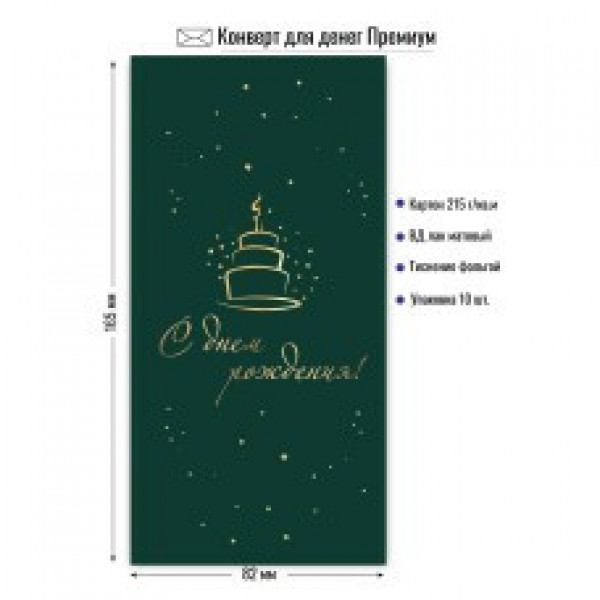 Конверт для денег премиум с днем рождения