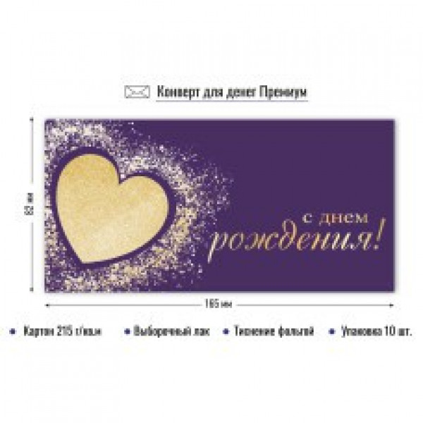 Конверт для денег премиум с днем рождения