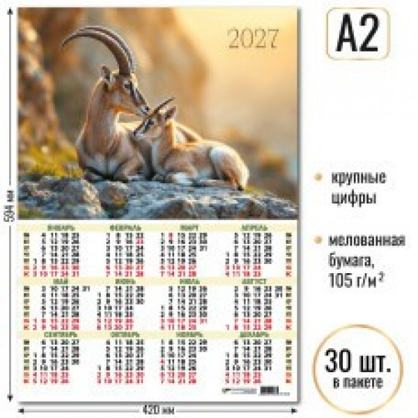 Календарь-плакат А2 2027г Символ года
