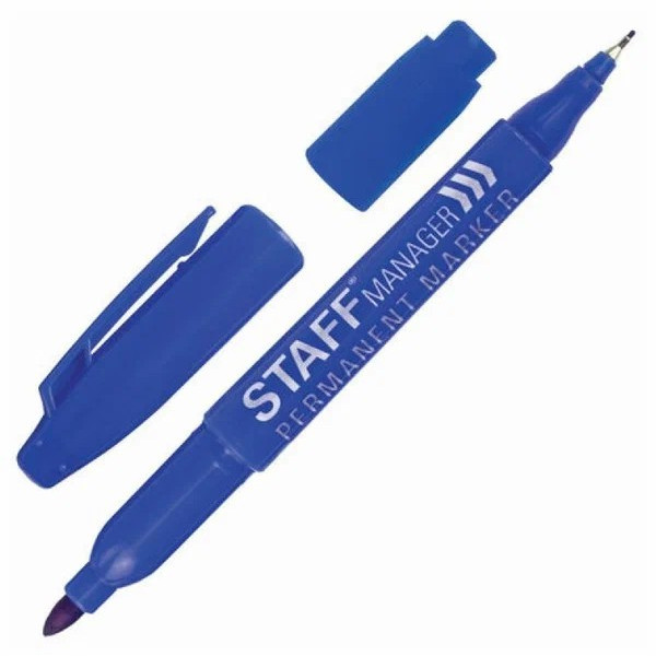 Маркер перман. 2-х ст синий Staff Manager PM-625