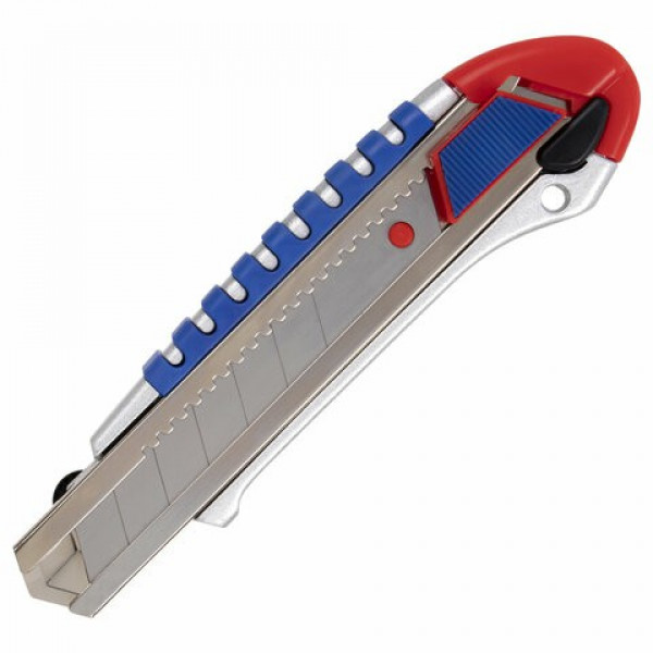 Нож универсальный  Brauberg  Professional мощн. ширина 25мм с фиксатором, ассорти