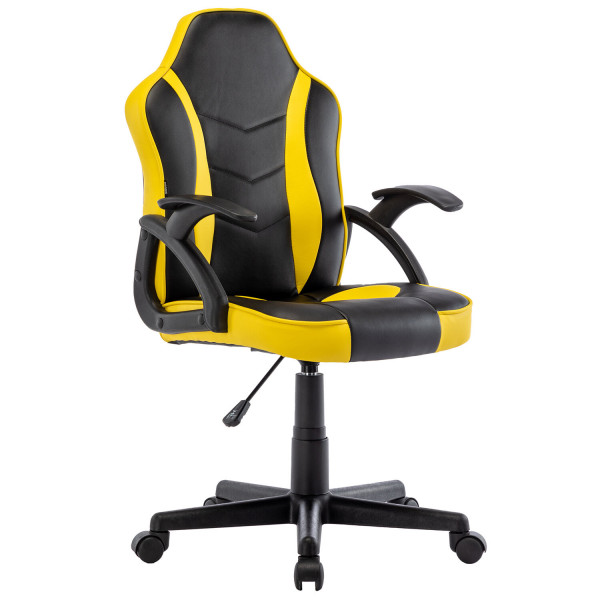 Кресло компьютерное Brabix Shark GM-203 экокожа, черное/желтое