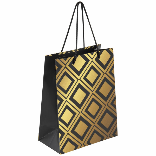Пакет подар, 18*10*23 "Gold Luxury" черный