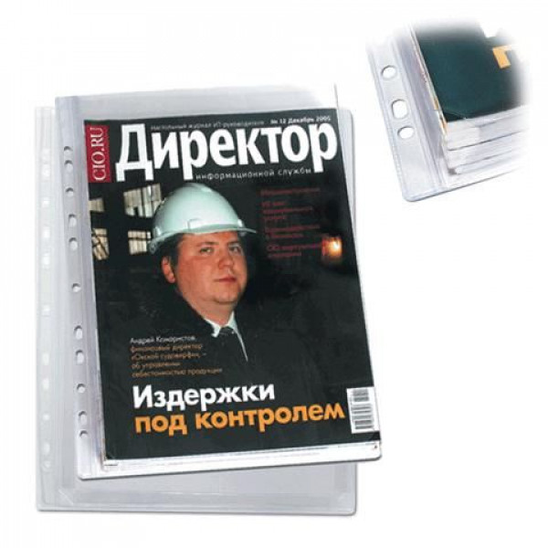 Папка-вкладыш А4 180мкм, с перфор. апельс. корка расшир. до 250л