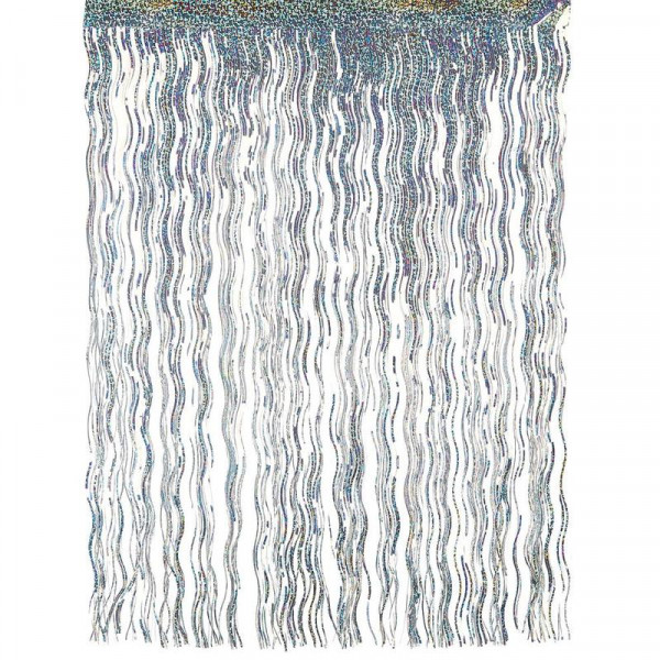 Дождик 2-х слойный 200мм волна голограф.серебро