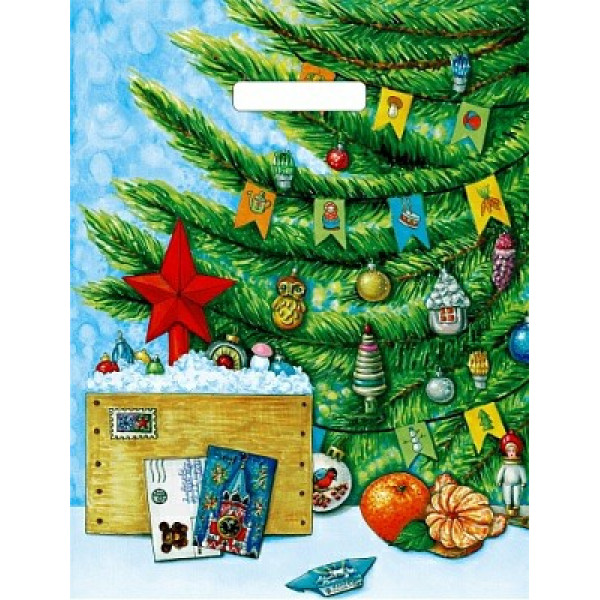 Пакет  вырубной Новогодняя посылка 31*40/60 мкм