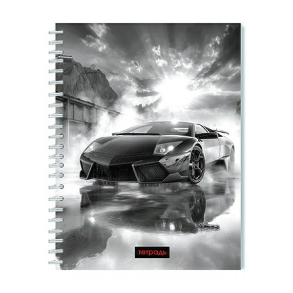 Тетрадь 40л. лин. Черное авто, гребень