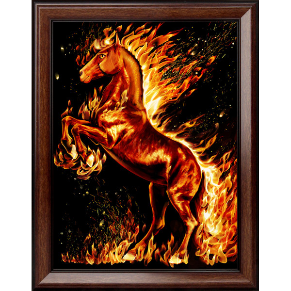 Алмазная живопись "Огненный конь" 40*30 см