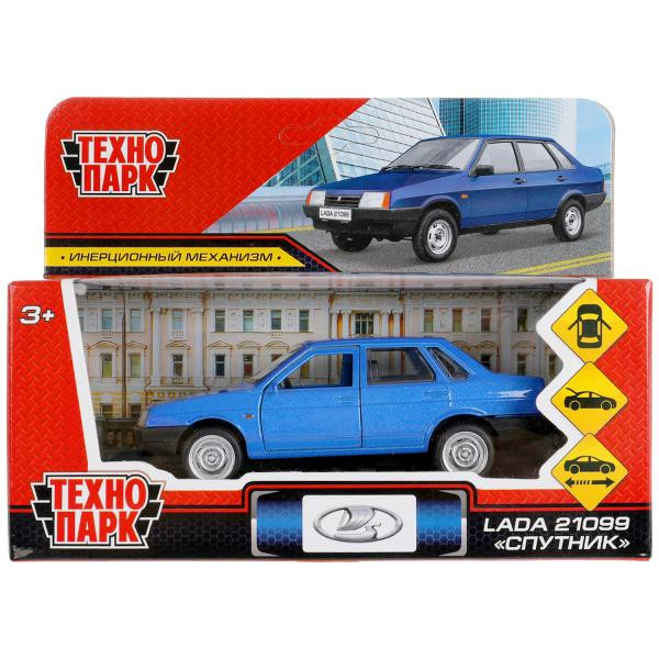 Машина металл. Спутник 12см, двери, багаж. синий, кор