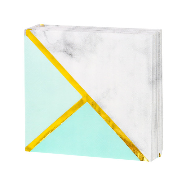 Салфетки 25*25 "Бирюзовый мрамор" 20 шт.