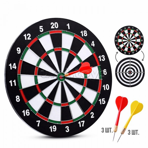 Дартс двусторонний с дротиками 17 "Точно в цель!"