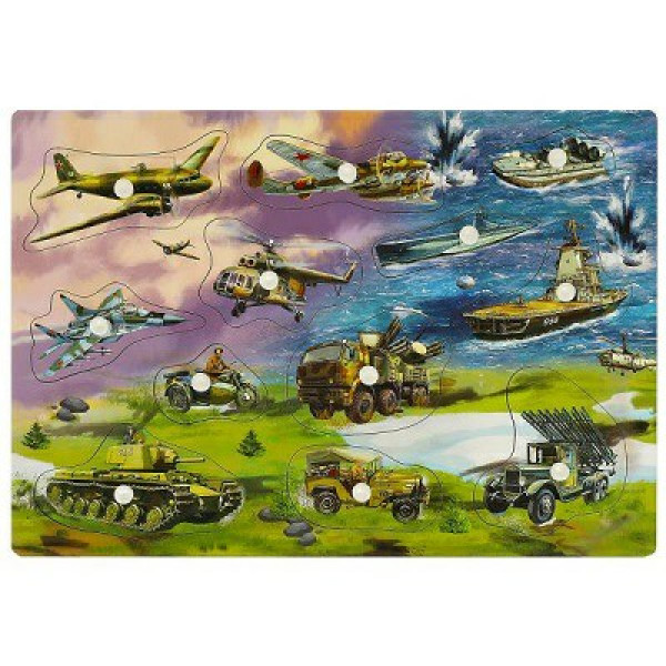 Игрушка дерев. рамка-вкладыш с ручками 28*19,5 см, термопак