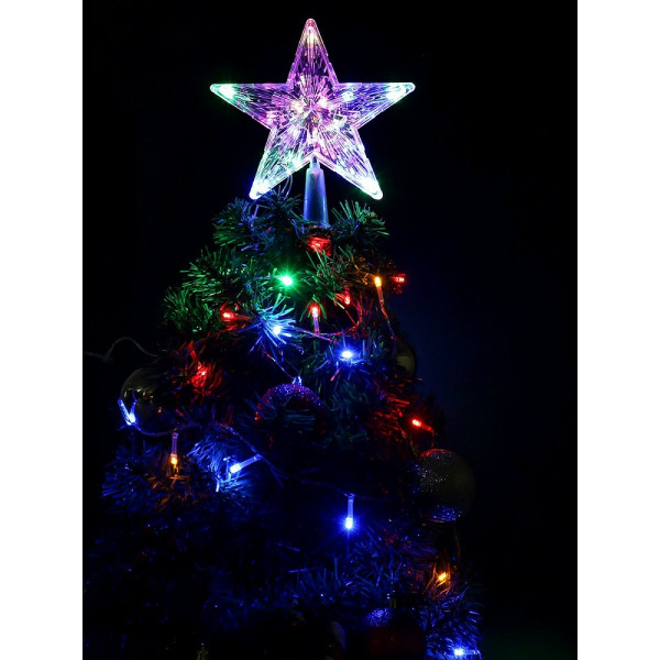 Верхушка на ёлку Белая звезда 19*19см 15 LED 1 режим, мульти