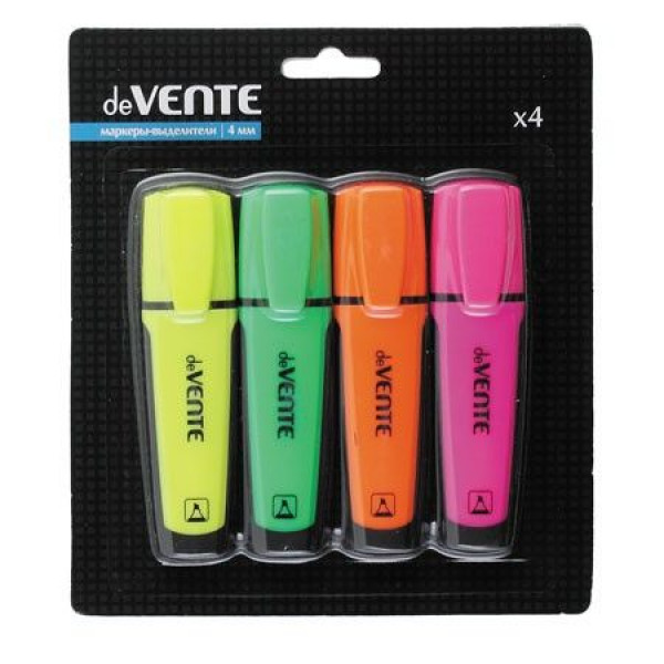 Набор маркер-выделитель "DeVente" 4шт.1-4мм