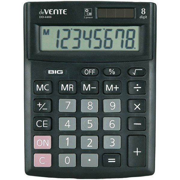 Калькулятор настольный 8-разр."deVENTE" DD-4408  102х137х31 мм, черный