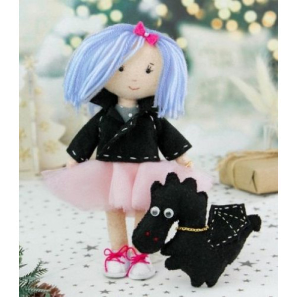 Набор для изготовления текст.игрушки Девочка и Дракон