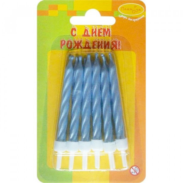 Свеча для торта Неон 10см. 10шт. с держателями