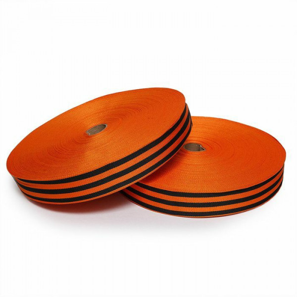 Лента "Георгиевская" жаккард в бобине 3,5см*100м